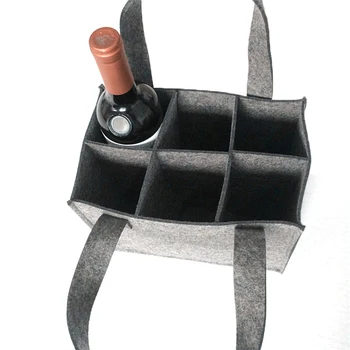 

Wine Beer Bag Felt 6-Grids Beer Wine Protective Handbag Storage Bag Carrier UK