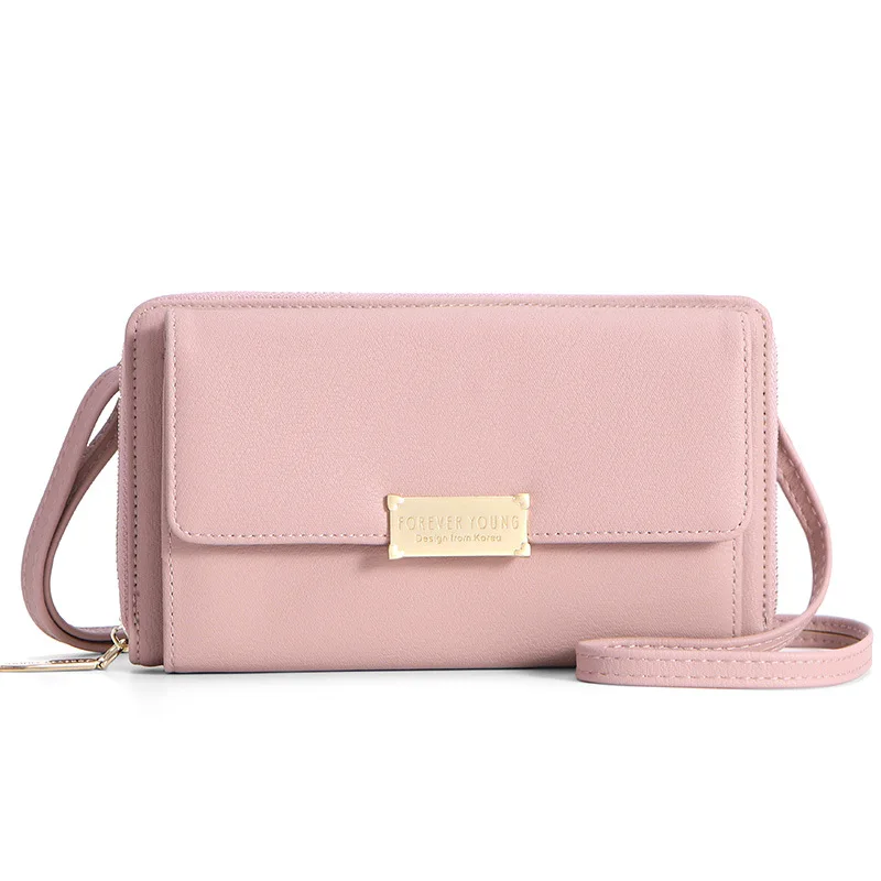 

WEICHEN Forever Young Korean Lady Zipper Bag Large Capacity Single Shoulder Slant Bag Fashion Girl Wallet Ins