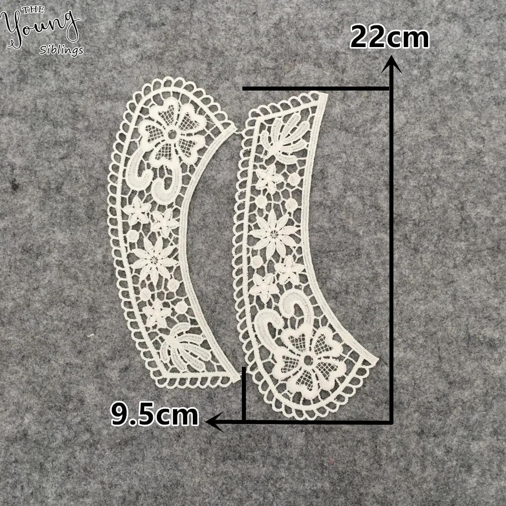 Embroidered Lace Collar Neckline Applique Embroidery Sewing on Patches Sewing Fabric Accessories 1pcs sell white lace fabric,sewing patches,lace garment accessories,lace sewing supplies,lace accessories,lace sewing accessories