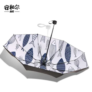 

[Normal Delivery] Hipster Rain Umbrella Women's Rain Or Shine Dual Purpose Parasol Parasol Sun-resistant UV-Protection