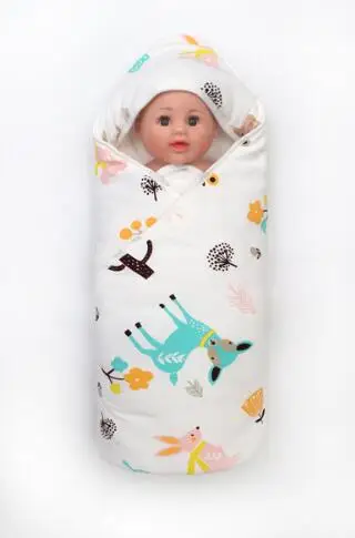 YBC010D Newborn Sleeping Bag baby Wrap Swaddle blanket winter for stroller baby Infant Sleepsack cotton Printing YBC010 - Цвет: YBC010D
