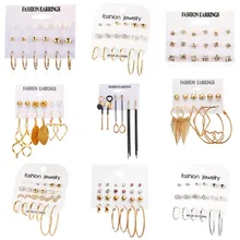 NEWBUY, винтажные геометрические акриловые серьги для женщин, золотой цвет, в форме листа, сердце, цветок, массивные серьги, Brincos, Женские Ювелирные изделия для вечеринки