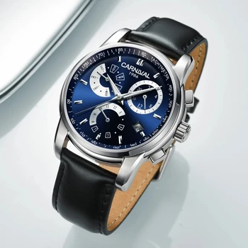 

2020 CARNIVAL watch high-end mechanical luxury multi-function automatic watch men's week month calendar 24 hours light CARNIVALˈ