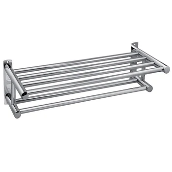 

Stainless Steel Double towel Rack holder Wall Mounted Bathroom Towel Shelf Rail Rack Holder