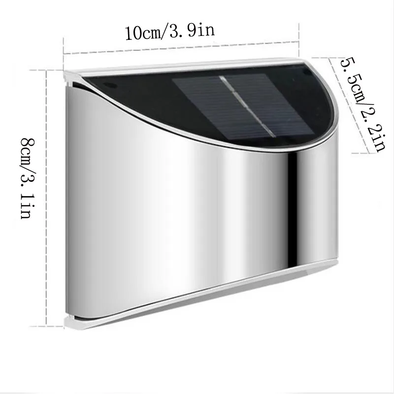 LED Decorative Outdoor Solar Cell Lights Powered Wall Lamp Patio Step Emergency Lighting For Garden Fence and Street Garland
