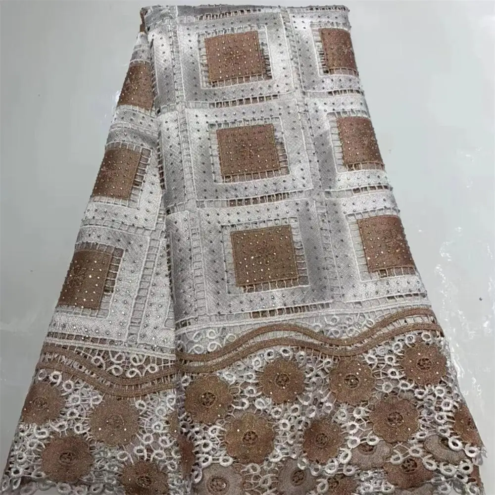 Высокое качество швейцарские кружева ткань из Дубая Лидер продаж африканская; хлопчатобумажная ажурная ткань; парчовая Ткань 5 ярдов