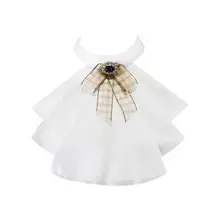 Многослойные плиссированные оборки искусственный воротник искусственный горный хрусталь галстук-бабочка