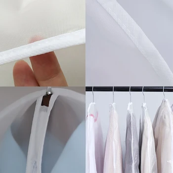 

5pcs Transparent Clothes Hanging Garment Dress Clothes Suit Coat Dust Cover Home Storage Bag Organizer
