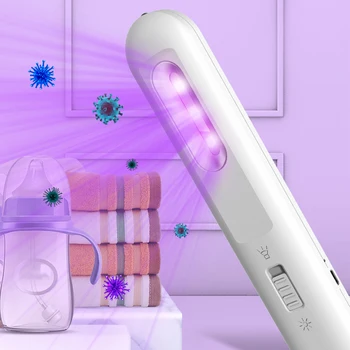 

5W Portable UVC Sterilization Lamp UV Disinfection Lamp Stick Sterilizer Sanitizer Light USB Rechargeable UV Lamp+Led Flashlight
