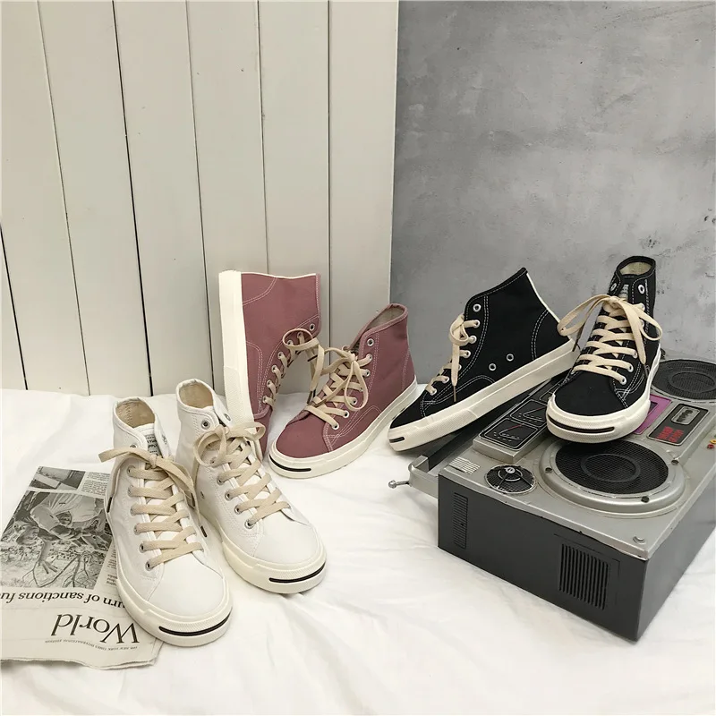 

High-top Women Canvas Shoes Students Classic Casual Shoes 2020 Spring Fashion Wild Korean Fan Board Shoes
