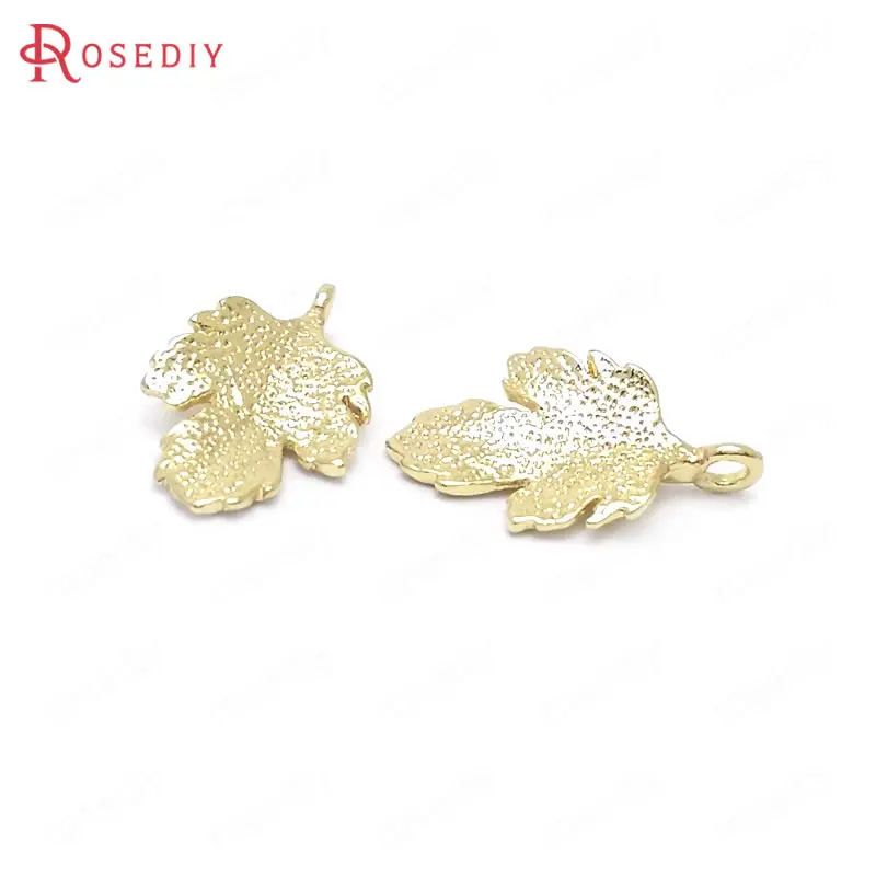 10 шт. латунные подвески в виде листиков дерева цвет шампанского|charm pendant|leaf charm