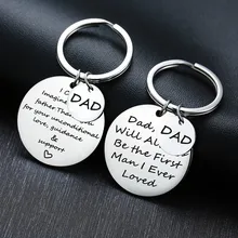 Vnox TO MY DAD Key Chains Stainless Steel Double Tags Engraved Love Papa Words Best Gifts for Father