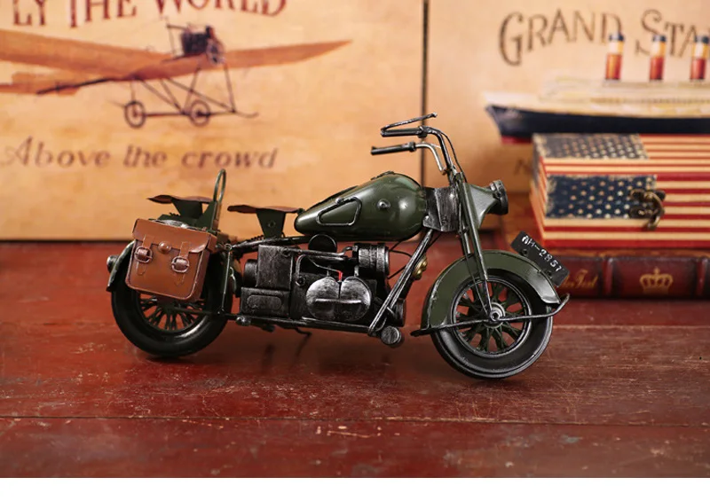 Strongwell мотоцикл железное искусство антикварное Ретро ручной работы ремесло Военная война мотоцикл железная модель офисное украшение для кофейни-бара