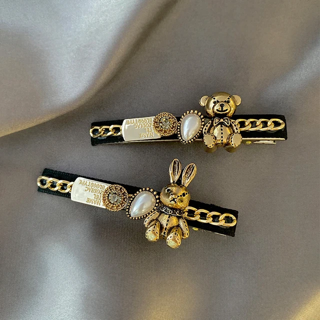 CHANEL Pearl Coco Hair Clip Barrette Gold 648983