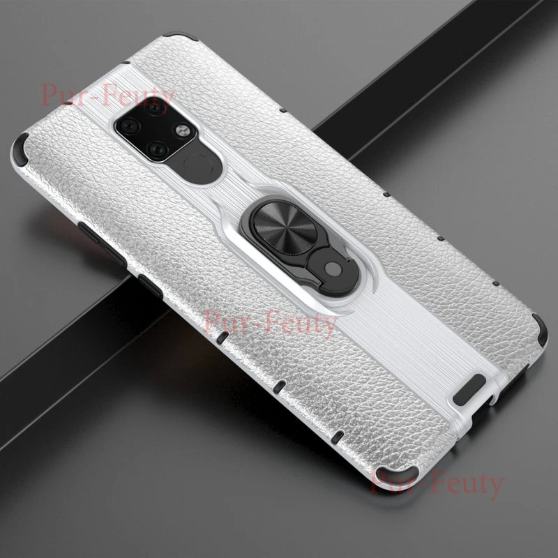 Case On The For Huawei Mate 20X EVR-L29 Mate20X Armor Soft Silicone Bumper Magnetic Ring Armor Case For Huawei Mate 20X EVR AL00 - Цвет: Серебристый