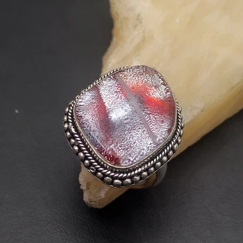 

Hermosa Rare Stylish Solitaire Vintage Dichroic Glass Fashion Band Ring Size 9.5 A887