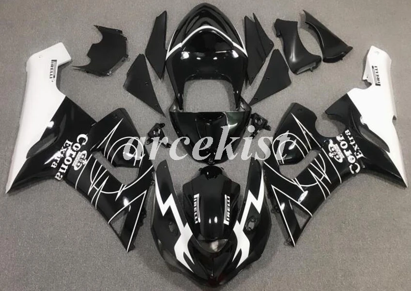 4 подарки ABS мотоцикл Полный обтекатели комплект подходит для Kawasaki Ninja ZX-6R 636 2005 2006 05 06 набор кузова черный