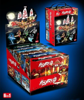 

6PCS/LOT Ninja Dragon Boat 6in1Series Building Blocks Toy For Kids Skales Pythor With Weapons Lepining Action Figures Model Toy