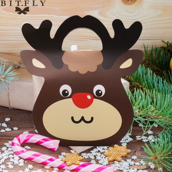 

8x18x19.5cm Large Santa Claus candy box Christmas decoration gift package paper bag Elk candy box festival party large candy box
