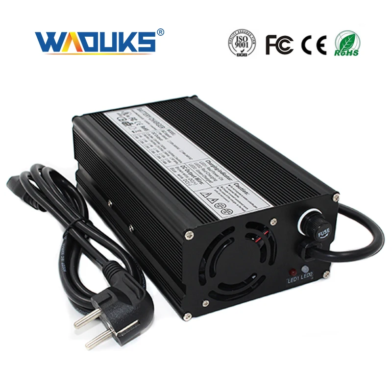 

48V 8A Lead Acid Battery Charger Output 48V LED With Fan Aluminum Shell Smart Tools