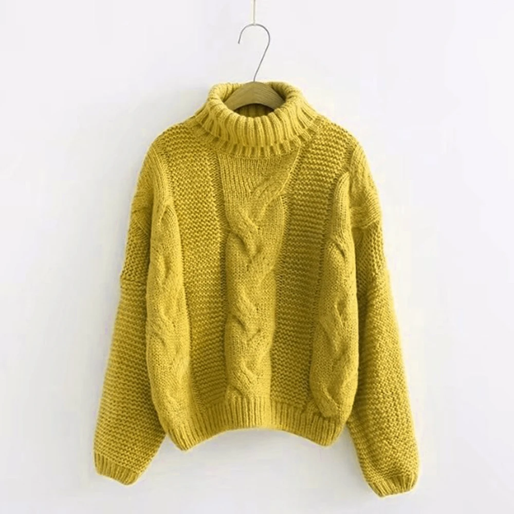 style1 yellow Свитер с высоким воротом, Женский пуловер, Высокоэластичный вязаный свитер в рубчик, тонкий джемпер, осенне-зимний базовый женский свитер - Цвет: style1 yellow