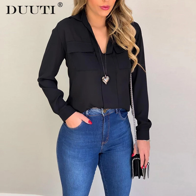 

Fashion Sexy Women Solid Blouse Elegant Summer Autumn Lady Office Slim Tops Office Shirt Work Tops D35