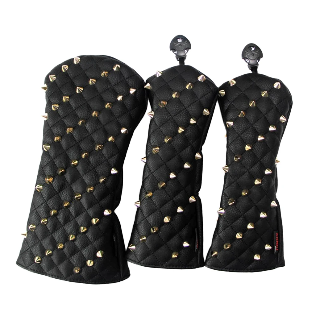Gold Black 3 шт. Профессиональный драйвер для гольф-клуба Tag1 3 5 деревянные головки крышки набор и заклепки универсальный для 460cc аксессуары для гольфа водителя - Цвет: Gold Black