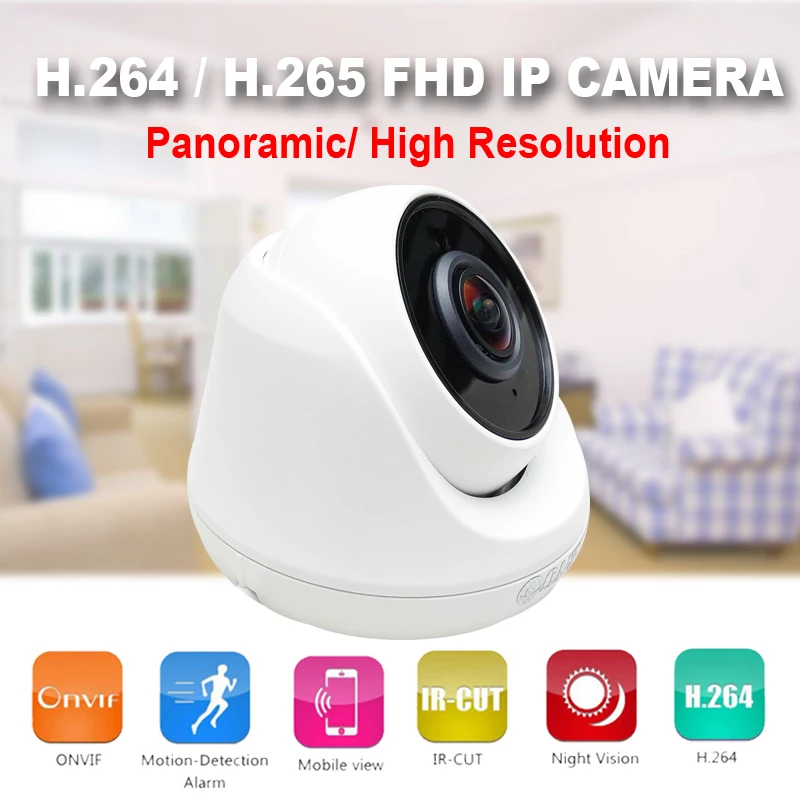 Xmeye 1080P POE Camera IP 1.7mm Panoramic Fisheye lens Cctv Security Surveillance Built-in Mic LED Infrared Icsee JIENUO 6