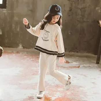 

Girls Clothes Set Cartoon Pattern Hoodies + Pants 2PCS Girl Clothes Casual Style Clothes For Children 6 8 10 12 14 Year