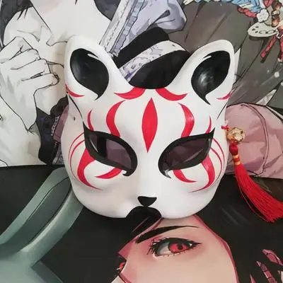 Японская Маска с лисой, ручная роспись, Grandmaster of Demonic Culture Wei Wuxian Fox, маска на Хеллоуин для косплея, реквизит для фотографий - Цвет: B