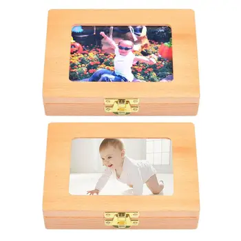 

Wooden Children's Photo Frame Deciduous Tooth Storage Box Baby Teeth Storage Box