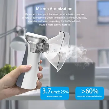 

Mini Handheld portable Inhale Nebulizer Mesh atomizer silent inalador usb autoclean nebulizador Adult Automizer inhaler for kids