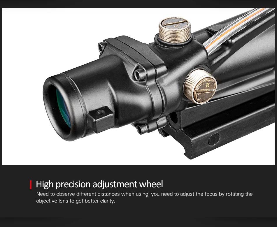 Охотничий прицел 3,5X35 ACOG реальный оптоволоконный прицел Красная Зеленая Подкова Сетка тактические оптические прицелы для cal. 223. 308
