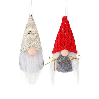 

Santa Claus Doll Pendant/Knitted Sequin Pointed Hat Faceless Doll Pendant/Christmas Tree Decorations/Christmas Tree Pendant