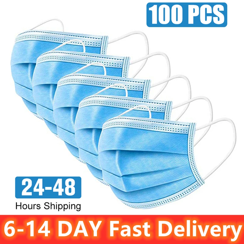 100pcs 50pcs Face mask 3 Layers Mask dust Masks Disposable Safety Earloop | Красота и здоровье