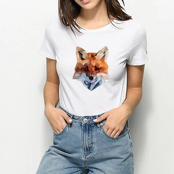 

Oversize Daily High Cold Fox Female Animal Tshirt Harajuku Casual Graphic Vogue Summer T-shirt Vintage Cheap Loose T shirt