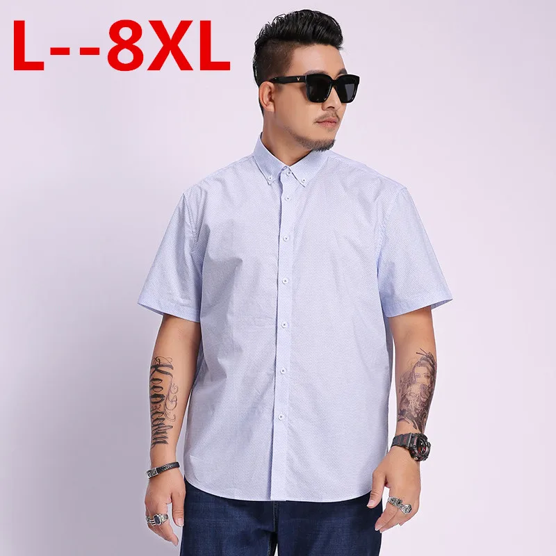 非常に良い 6xlビッグ8xl 4xl 5xlメンズ新ファッション綿男性社会シャツメンズ半袖シャツ水玉ドットカジュアルプラスサイズ 販売 員 ノルマ Kingscages Com