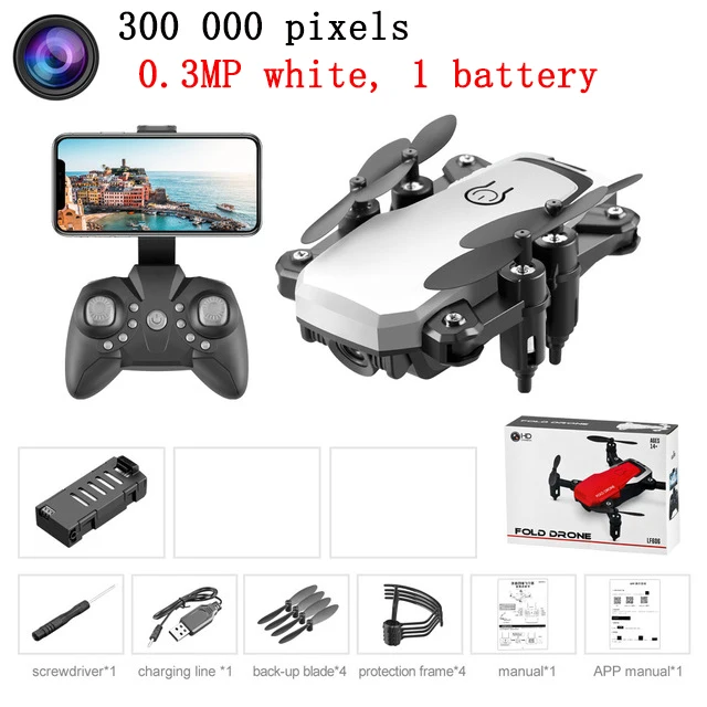 0.3MP white 1 B Дроны с камерой Hd профессиональные 0,3 м Квадрокоптеры Мини Летающие Дроны для детей долгое время полета радиоуправляемые дроны бренд - Цвет: 0.3MP white 1 B