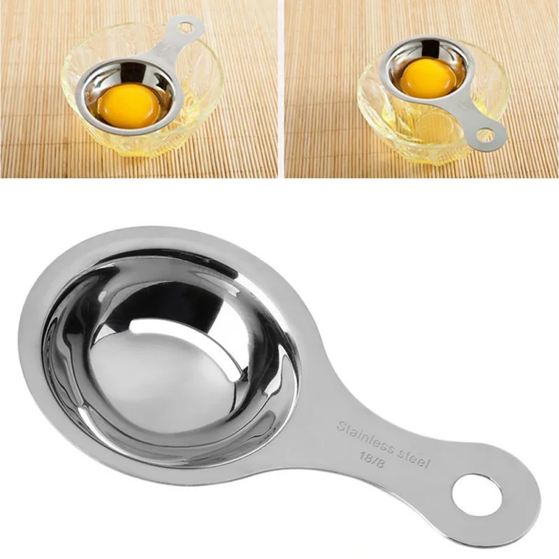 

Stainless Steel Egg White Separator Tools Separating Funnel Spoon Egg Divider Tool Eggs Yolk Filter Gadgets Kitchen Accessories
