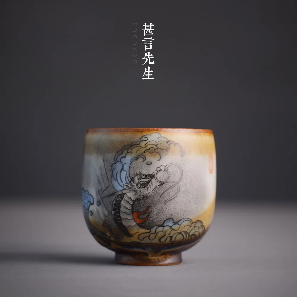 

Sip Tea Cup Jindezhen Tea Set Ceramics Hand New Color Flood Dragon Master A Cup Of Firewood Single Cup Full Manual Kungfu Online