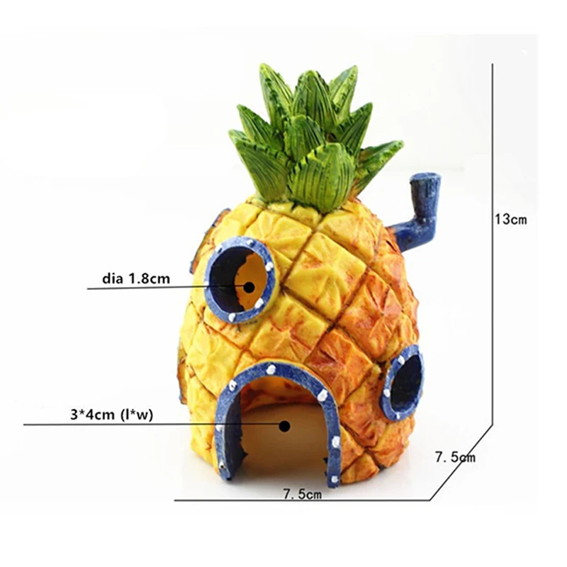 Домашний мини-аквариум аксессуары для ландшафтного дизайна дом в форме ананаса Аквариум Ландшафтный дизайн Мультяшные украшения украшение для детской игрушки - Color: 7.5x7x13 CM