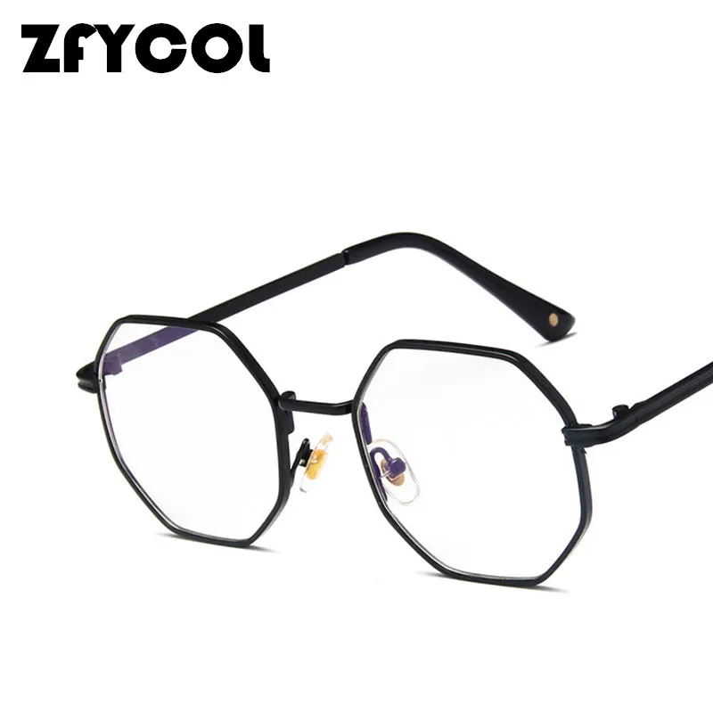 

ZFYCOL 2019 Vintage Eyewear Frames Hexagon Glasses Women Metal Frame Transparent Lenses Men Computer Glasses