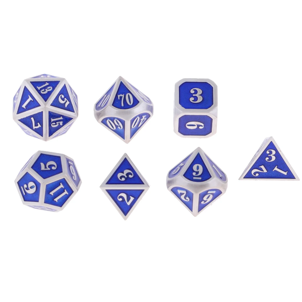 D4 D6 D8 D10 D12 D20 цинковый сплав многогранные игральные кости для D&D TRPG настольные игры вечерние игральные игры Кубики игры цифровые кубики