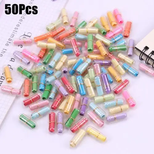 Random Color 50pcs 50 шт капсулы для сообщений конверт для бумажного письма для прозрачных таблеток Капсула Сообщение бумага для письма - Цвет: Random Color 50pcs