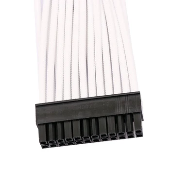 

ATX EPS PCI-E Fiber Braided White Connector Office Extension Copper For Computer PSU Sleeved Cable UL1015 18AWG With Combs