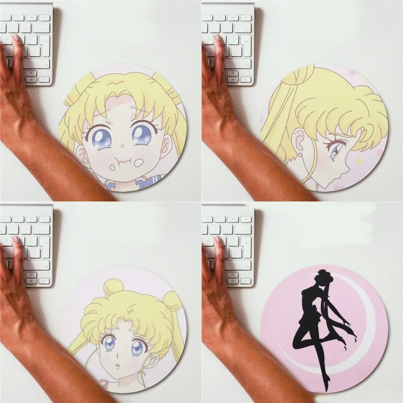 1 шт. милый розовый круглый аниме мультяшный Сейлор Мун компьютерная мышь игровой