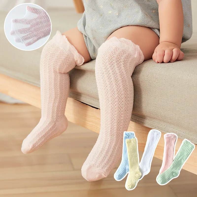spring new baby knee socks pure color air conditioning anti mosquito socks summer baby breathable anti mosquito stockings