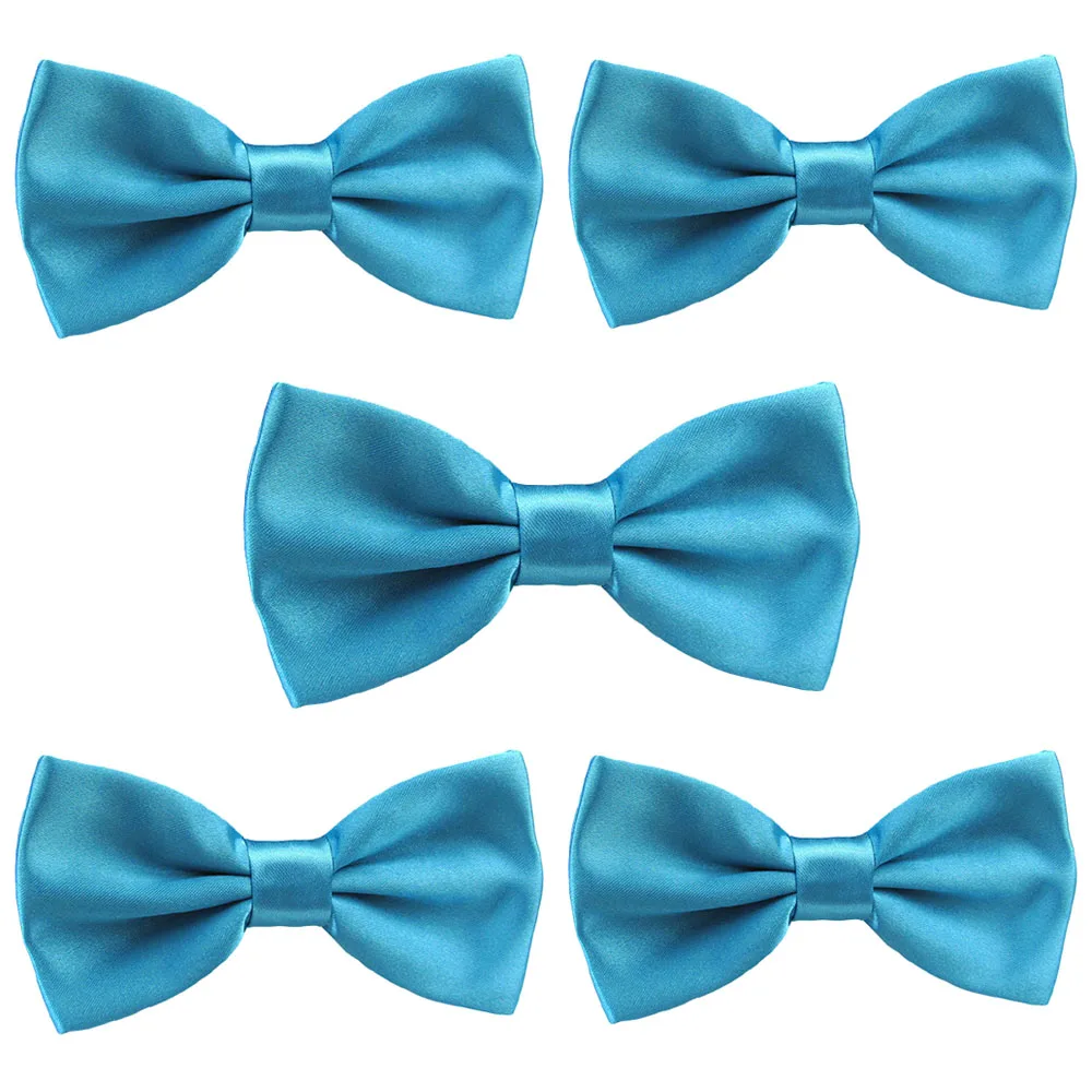 Sky Blue-5 PCS 5 шт. мужской классический Атласный Галстук-бабочка Свадебный школьный Регулируемый однотонный галстук-бабочка BWTYY1001 - Цвет: Sky Blue-5 PCS