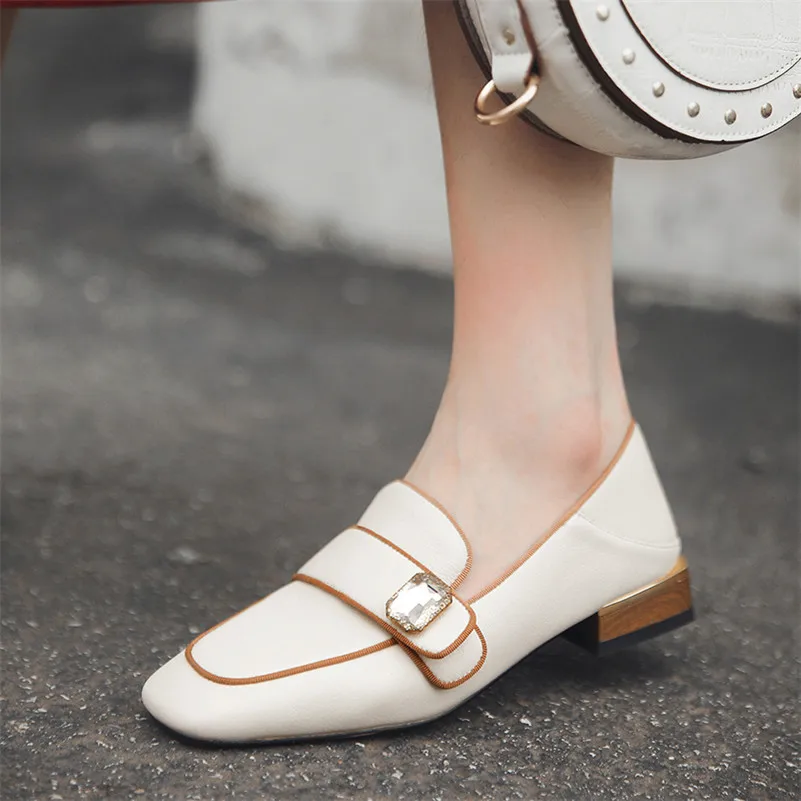 FEDONAS Spring Autumn Quality Genuine Leather Women Shallow Pumps Comfortable Low Heels Office Shoes Woman Female Brand Loafers