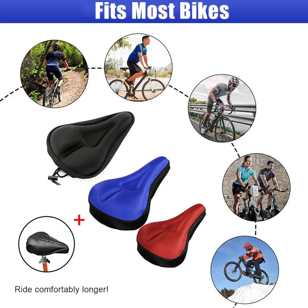 

1 Pcs Cushion Covers Bicycle Seat 3 Colors Men Women Thick Soft Cycling Seat 3D Stereo Sponge Pad Seat Covers Cycling Saddle